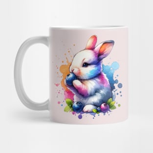 Watercolor Blueberry Bunny Mug